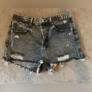 Wild Fable Black Distressed Highest-Rise Cutoff Jean Shorts